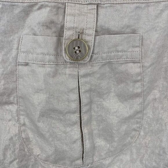 Chico's Women's Linen Cotton Blend Roll-Tab Blazer Jacket Gold Metallic Medium - Picture 6 of 8